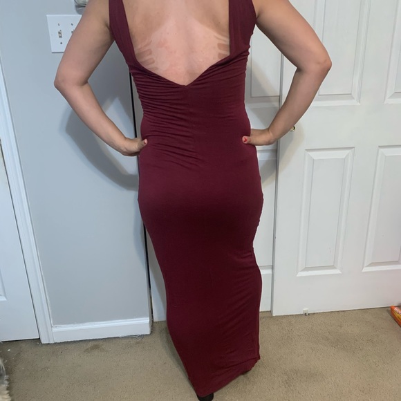 Tobi Burgundy, stretchy, maxi dress - Picture 3 of 3